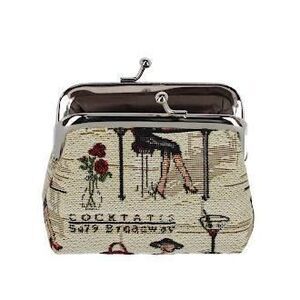 CTM Women's Rendezvous Themed Tapestry Coin Purse Wallet